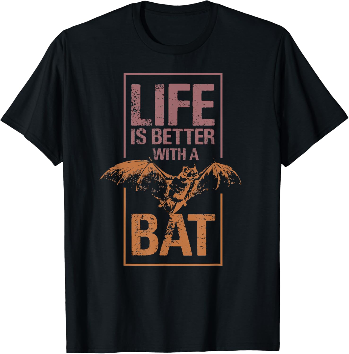 Fledermaus Vintage Retro Spruch Live Is Better With A Bat TShirt